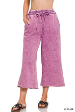 Load image into Gallery viewer, Acid Wash Fleece Palazzo Cropped Pant (9 Colors)