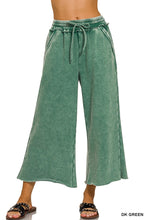 Load image into Gallery viewer, Acid Wash Fleece Palazzo Cropped Pant (12 Colors)