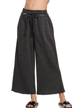 Load image into Gallery viewer, Acid Wash Fleece Palazzo Cropped Pant (9 Colors)