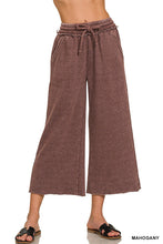 Load image into Gallery viewer, Acid Wash Fleece Palazzo Cropped Pant (9 Colors)