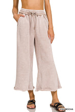 Load image into Gallery viewer, Acid Wash Fleece Palazzo Cropped Pant (9 Colors)