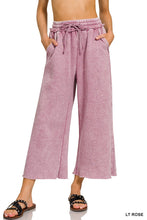 Load image into Gallery viewer, Acid Wash Fleece Palazzo Cropped Pant (9 Colors)