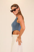 Load image into Gallery viewer, Asymmetrical Denim Corset Top (2 Colors)