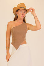 Load image into Gallery viewer, Asymmetrical Denim Corset Top (2 Colors)