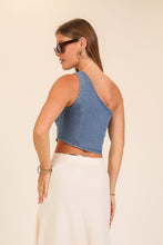 Load image into Gallery viewer, Asymmetrical Denim Corset Top (2 Colors)