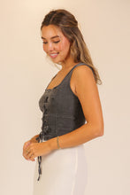 Load image into Gallery viewer, Corset Denim Top (2 Colors)