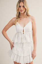 Load image into Gallery viewer, Pintuck Eyelet Peplum Cami