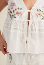 Load image into Gallery viewer, Embroidered Floral Peplum Top