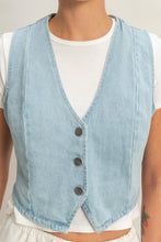 Load image into Gallery viewer, V-neck Denim Vest (2 Colors)