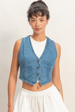 Load image into Gallery viewer, V-neck Denim Vest (2 Colors)