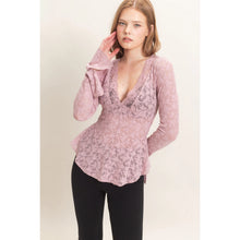 Load image into Gallery viewer, Lace Bell Sleeve Top (2 Colors)
