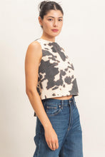 Load image into Gallery viewer, Denim Cow Print Top