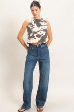 Load image into Gallery viewer, Denim Cow Print Top