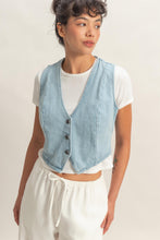 Load image into Gallery viewer, V-neck Denim Vest (2 Colors)