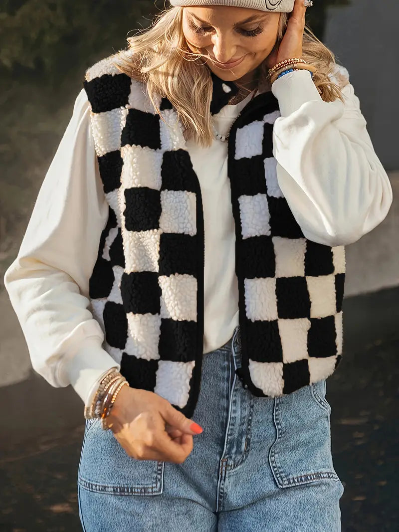 Checker Sherpa Vest (More Colors)