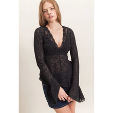 Load image into Gallery viewer, Lace Bell Sleeve Top (2 Colors)
