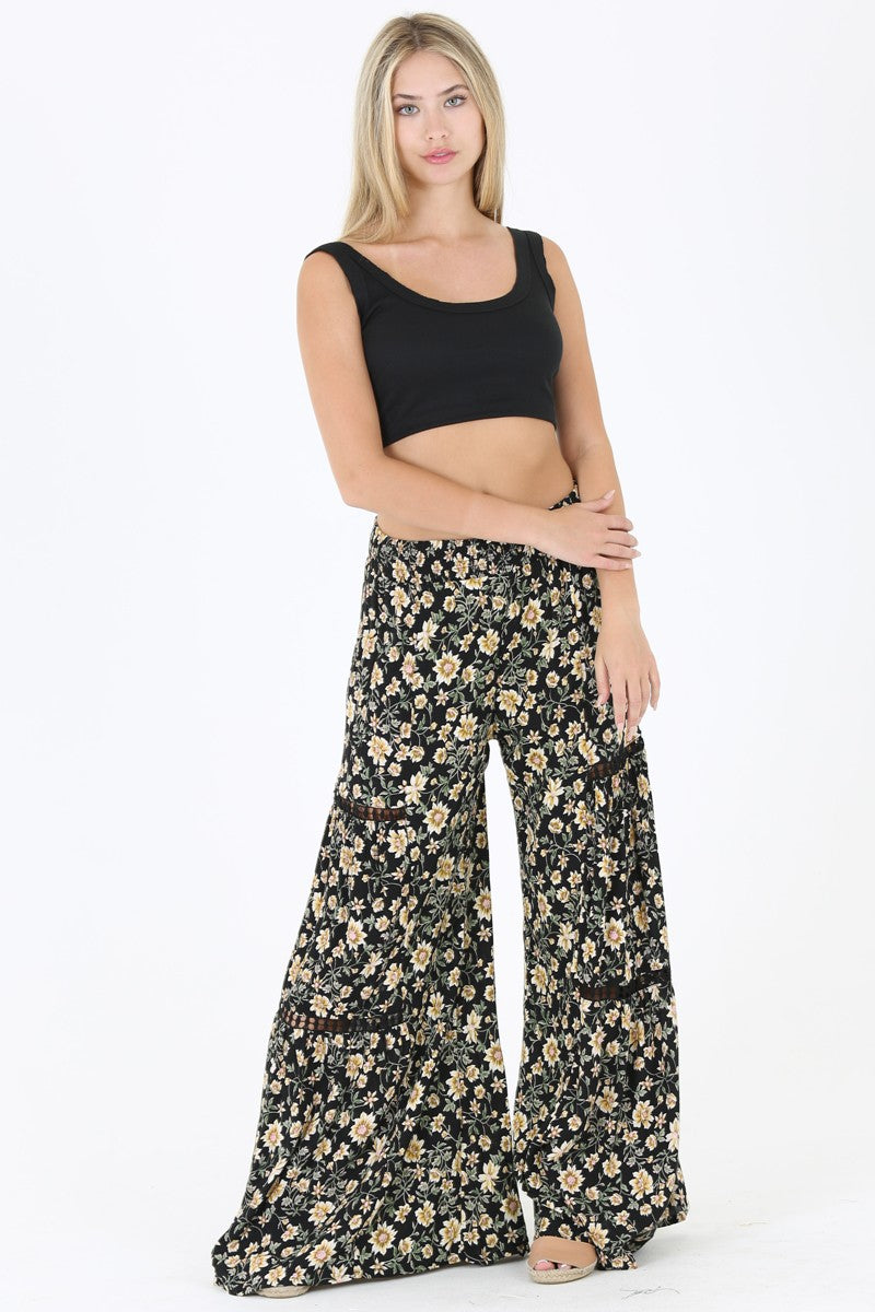 Wide Leg Daisy Boho Pants