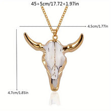 Load image into Gallery viewer, Cow Skull Pendant Necklace
