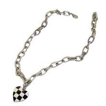 Load image into Gallery viewer, Checkered Heart Pendant Necklace
