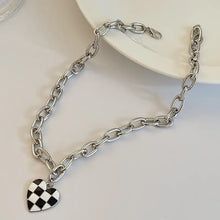 Load image into Gallery viewer, Checkered Heart Pendant Necklace
