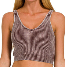 Load image into Gallery viewer, Ribbed Crop Padded Tank (More Colors Available)
