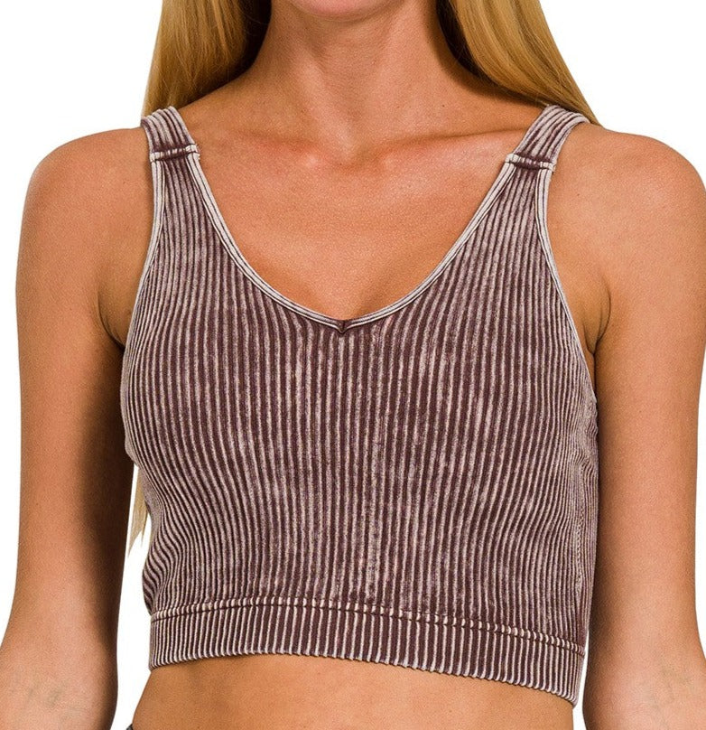 Ribbed Crop Padded Tank (More Colors Available)