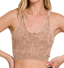 Load image into Gallery viewer, Ribbed Crop Padded Tank (More Colors Available)
