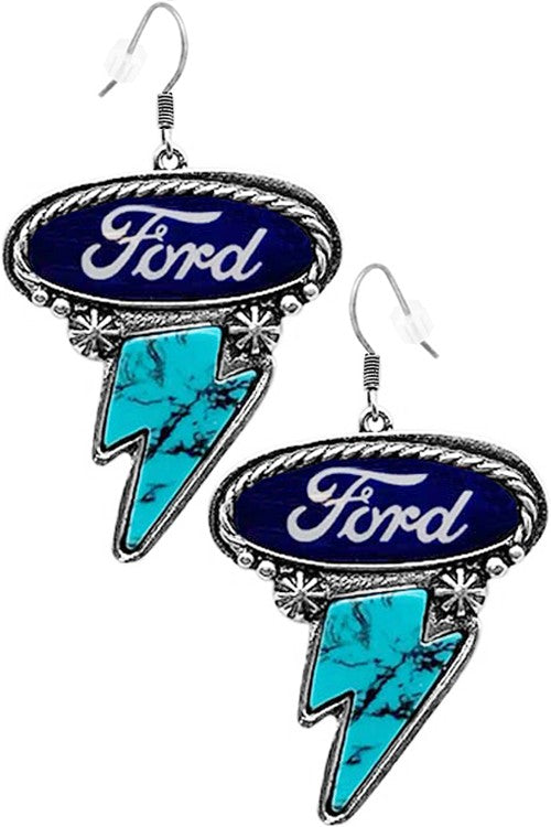 Ford Lightning Bolt Earrings