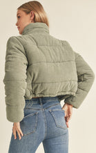 Load image into Gallery viewer, Corduroy Cropped Puffer Jacket
