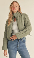 Load image into Gallery viewer, Corduroy Cropped Puffer Jacket
