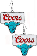 Load image into Gallery viewer, Coors Cow Earrings (More Colors Available)
