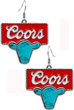 Load image into Gallery viewer, Coors Cow Earrings (More Colors Available)
