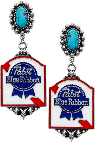 Pabst Blue Ribbon Earrings