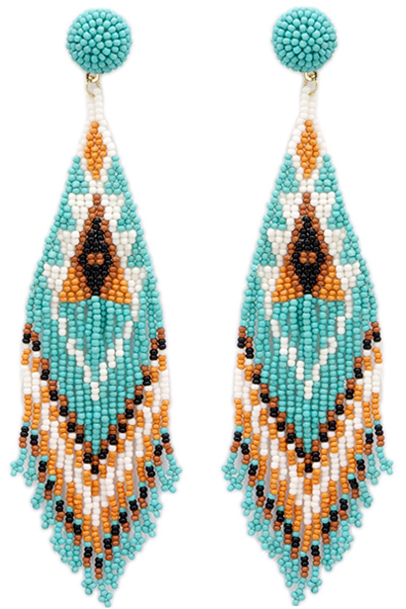 Aztec Bead Earrings (More Colors Available)
