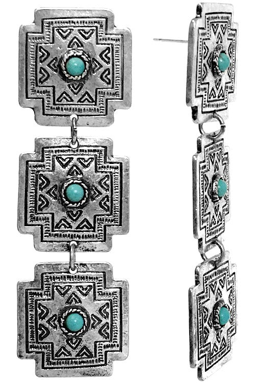Aztec Cross Earrings