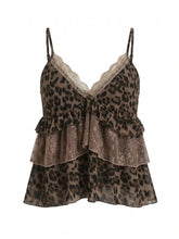 Load image into Gallery viewer, Leopard Ruffle Layered Top
