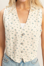 Load image into Gallery viewer, Floral Denim Vest
