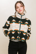 Load image into Gallery viewer, Aztec Sherpa Cropped Jacket
