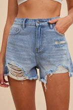 Load image into Gallery viewer, High Rise Distressed Denim Shorts (2 Colors)
