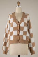 Load image into Gallery viewer, Cropped Checkered Cardigan (2 Colors)
