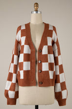Load image into Gallery viewer, Cropped Checkered Cardigan (2 Colors)
