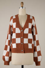 Load image into Gallery viewer, Cropped Checkered Cardigan (2 Colors)
