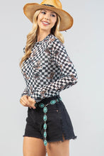Load image into Gallery viewer, Cowgirl Checker Mesh Top
