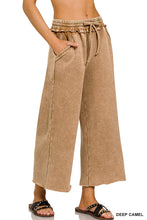 Load image into Gallery viewer, Acid Wash Fleece Palazzo Cropped Pant (9 Colors)
