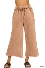 Load image into Gallery viewer, Acid Wash Fleece Palazzo Cropped Pant (9 Colors)
