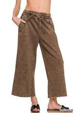 Load image into Gallery viewer, Acid Wash Fleece Palazzo Cropped Pant (14 Colors)
