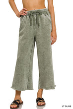 Load image into Gallery viewer, Acid Wash Fleece Palazzo Cropped Pant (9 Colors)
