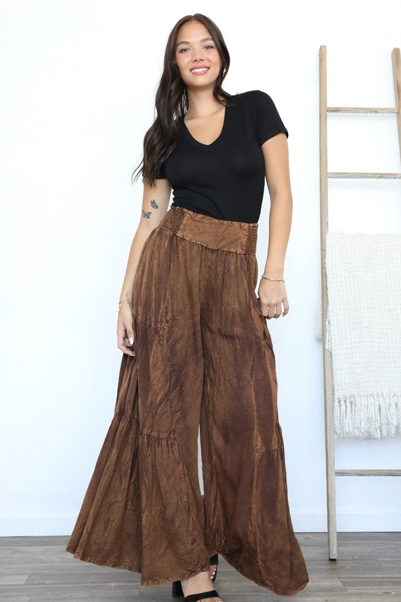 Acid Wash Wide Leg Pant (Multiple Colors)