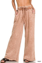 Load image into Gallery viewer, Acid Wash Fleece Palazzo Pant (6 Colors)
