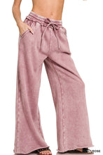 Load image into Gallery viewer, Acid Wash Fleece Palazzo Pant (6 Colors)
